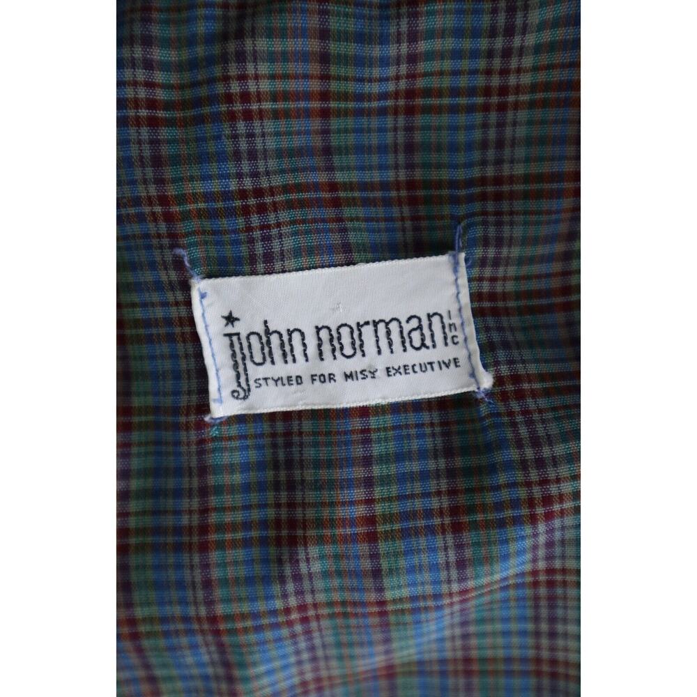 Vintage 1950s John Norman Inc. Double Breasted Shirt Dress Plaid Short Sleeve - Picture 14 of 14